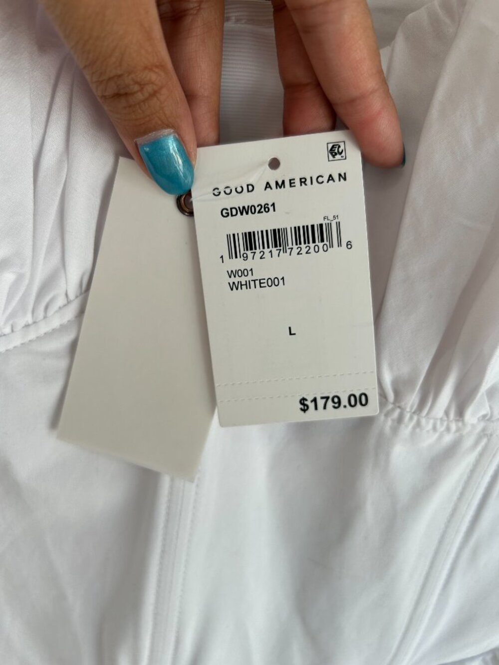 Good American White Poplin Mini Dress NWT Large Fit & Flare Bridal Summer - Picture 3 of 13